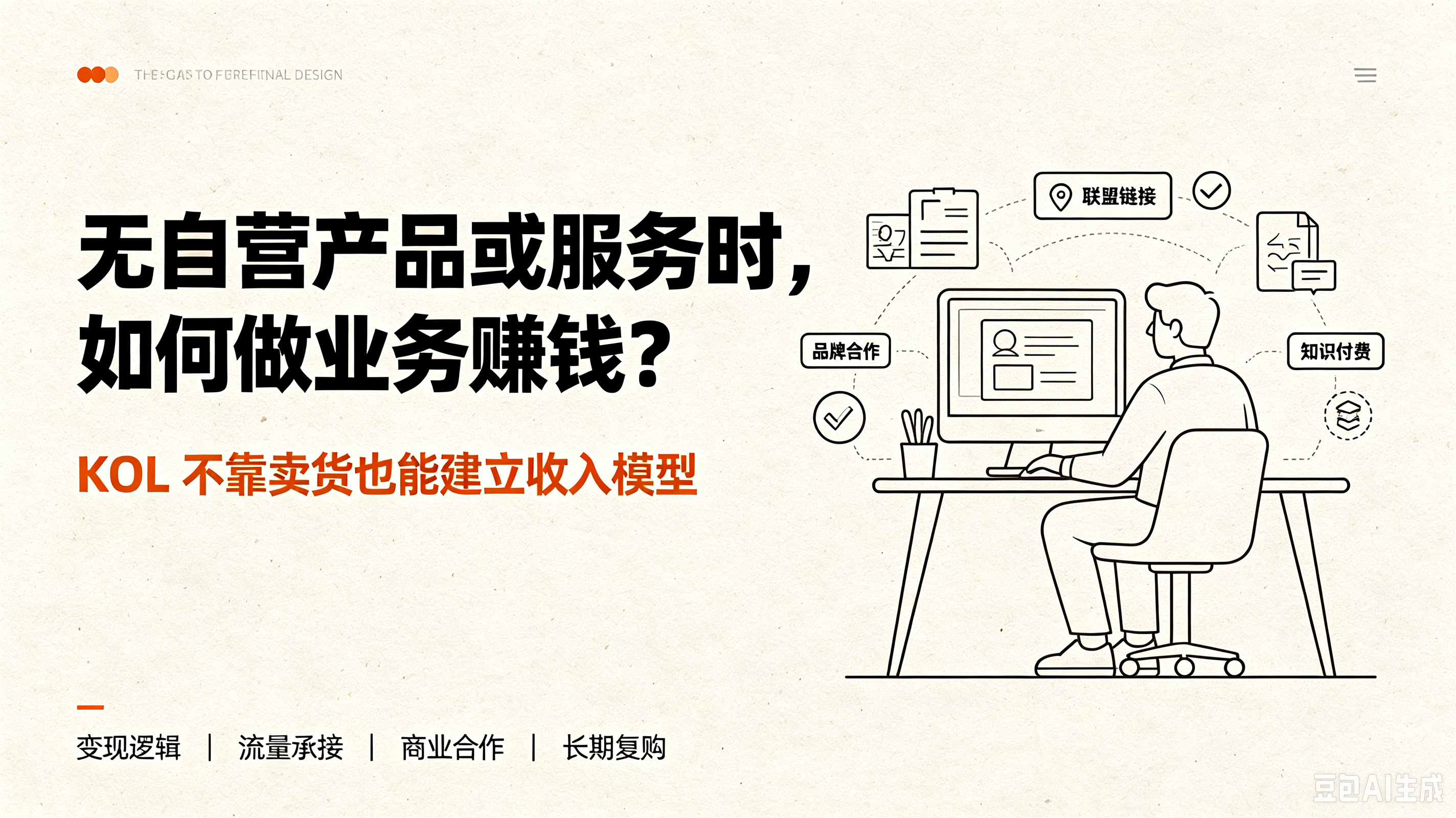 无自营产品或服务时，如何做业务赚钱？KOL